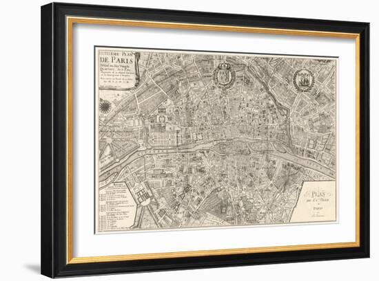 Plan dela Ville de Paris 1715-Nicolas De Fer-Framed Art Print