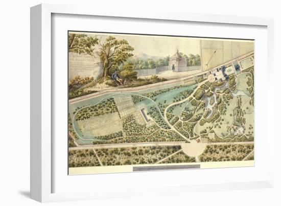 Plan du jardin de Bagatelle vers 1814-Nicolas-Framed Giclee Print