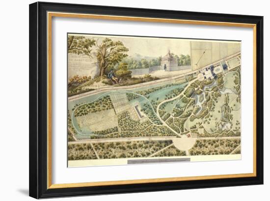 Plan du jardin de Bagatelle vers 1814-Nicolas-Framed Giclee Print