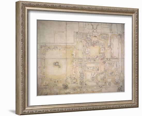 Plan du palais de Yuan Ming Yuan-null-Framed Giclee Print