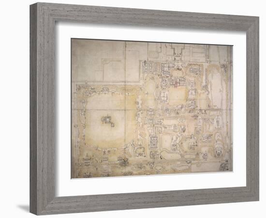 Plan du palais de Yuan Ming Yuan-null-Framed Giclee Print