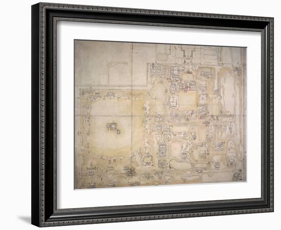 Plan du palais de Yuan Ming Yuan-null-Framed Giclee Print