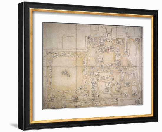 Plan du palais de Yuan Ming Yuan-null-Framed Giclee Print