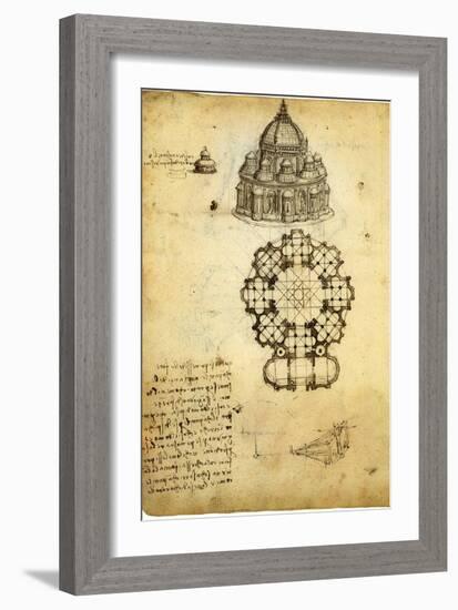 Plan for Domed Church-Leonardo da Vinci-Framed Giclee Print