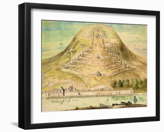 Plan for the Development of Mount Valerien (W/C on Paper)-French School-Framed Giclee Print