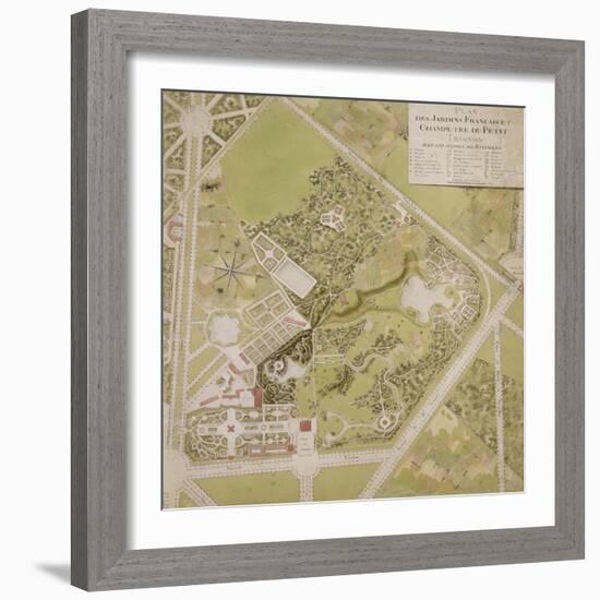 Plan général des jardins français et champêtre du Petit Trianon avec les masses des bâtiments-Richard Mique-Framed Giclee Print