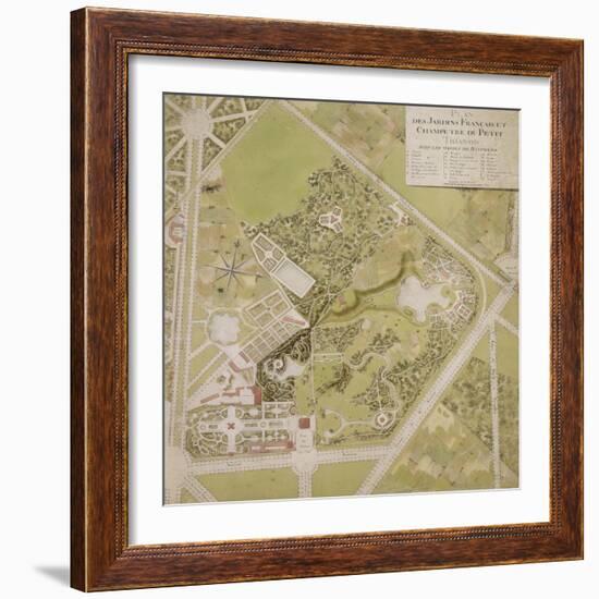 Plan général des jardins français et champêtre du Petit Trianon avec les masses des bâtiments-Richard Mique-Framed Giclee Print