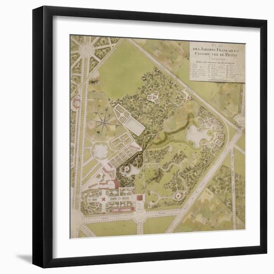 Plan général des jardins français et champêtre du Petit Trianon avec les masses des bâtiments-Richard Mique-Framed Giclee Print