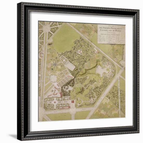 Plan général des jardins français et champêtre du Petit Trianon avec les masses des bâtiments-Richard Mique-Framed Giclee Print