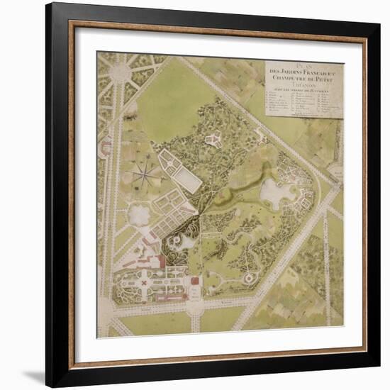 Plan général des jardins français et champêtre du Petit Trianon avec les masses des bâtiments-Richard Mique-Framed Giclee Print