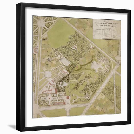 Plan général des jardins français et champêtre du Petit Trianon avec les masses des bâtiments-Richard Mique-Framed Giclee Print