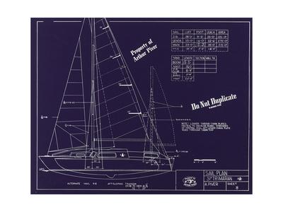 Plan Of 31 Foot Trimaran Aa 31 Giclee Print Arthur Piver Art Com