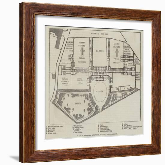 Plan of Bethlem Hospital, Wards, and Gardens-null-Framed Giclee Print