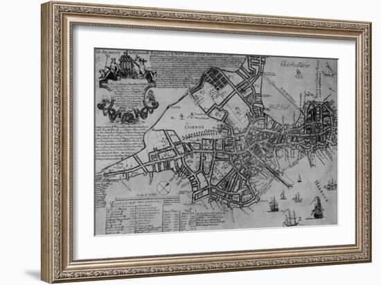 Plan of Boston, New England, 1739-null-Framed Giclee Print