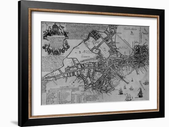 Plan of Boston, New England, 1739-null-Framed Giclee Print