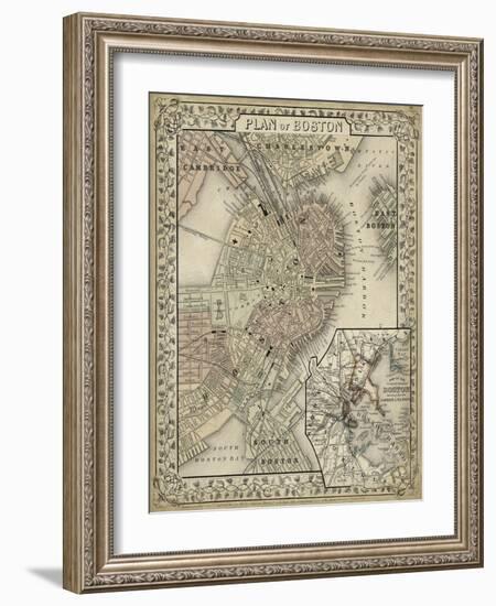 Plan of Boston-Mitchell-Framed Art Print