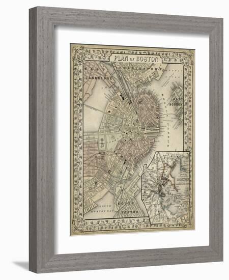 Plan of Boston-Mitchell-Framed Art Print