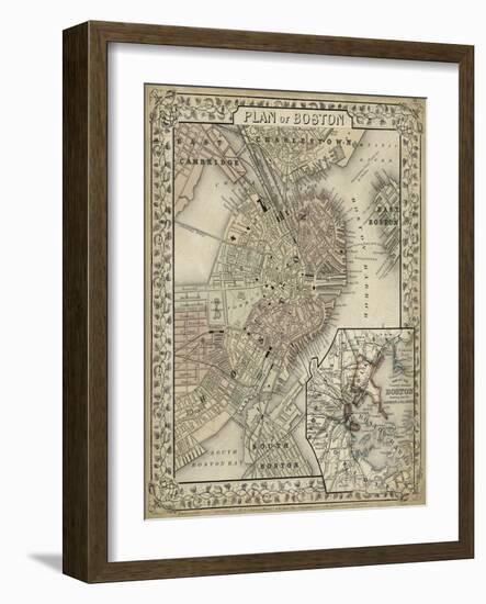 Plan of Boston-Mitchell-Framed Art Print