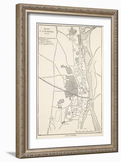 Plan of Cawnpore 1857, from 'Cassell's Illustrated History of England'-English School-Framed Giclee Print