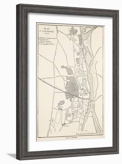 Plan of Cawnpore 1857, from 'Cassell's Illustrated History of England'-English School-Framed Giclee Print