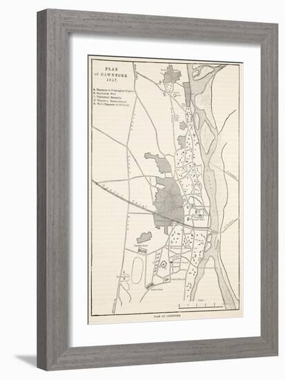 Plan of Cawnpore 1857, from 'Cassell's Illustrated History of England'-English School-Framed Giclee Print