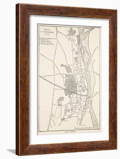 Plan of Cawnpore 1857, from 'Cassell's Illustrated History of England'-English School-Framed Giclee Print