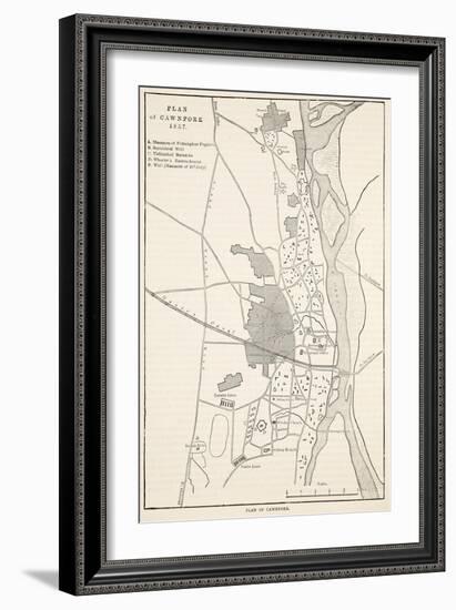 Plan of Cawnpore 1857, from 'Cassell's Illustrated History of England'-English School-Framed Giclee Print