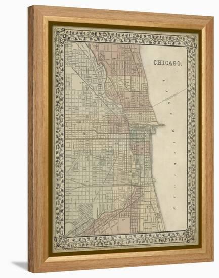 Plan of Chicago-Mitchell-Framed Stretched Canvas