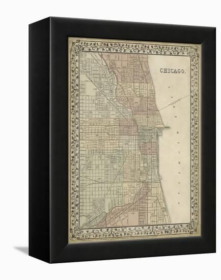 Plan of Chicago-Mitchell-Framed Stretched Canvas