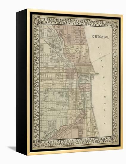 Plan of Chicago-Mitchell-Framed Stretched Canvas