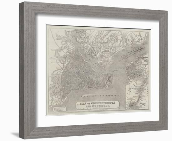 Plan of Constantinople and its Suburbs-John Dower-Framed Giclee Print