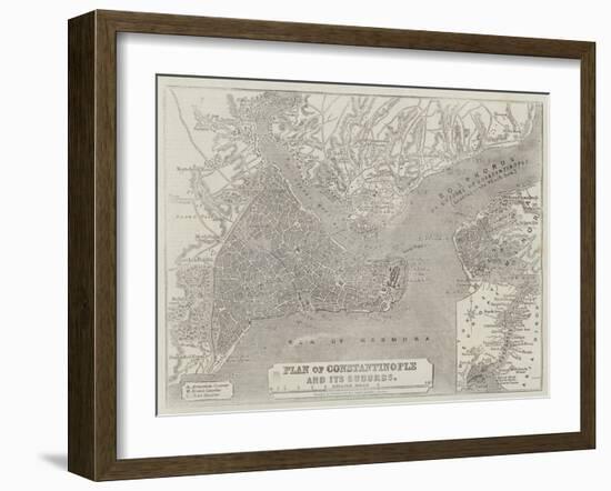 Plan of Constantinople and its Suburbs-John Dower-Framed Giclee Print