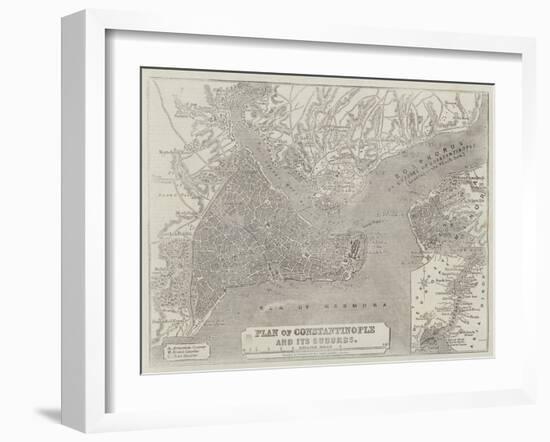 Plan of Constantinople and its Suburbs-John Dower-Framed Giclee Print