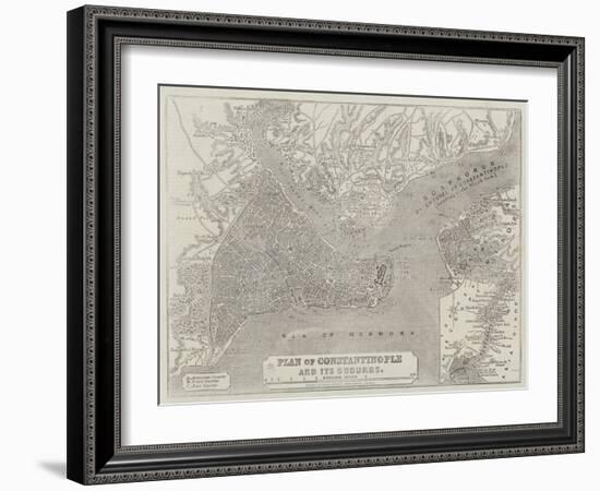 Plan of Constantinople and its Suburbs-John Dower-Framed Giclee Print