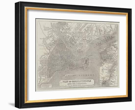 Plan of Constantinople and its Suburbs-John Dower-Framed Giclee Print