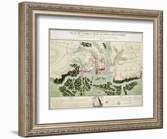 Plan of Events at the Battle of Gunzburg Between Austrian and French Troops in 1805, 1808-null-Framed Giclee Print