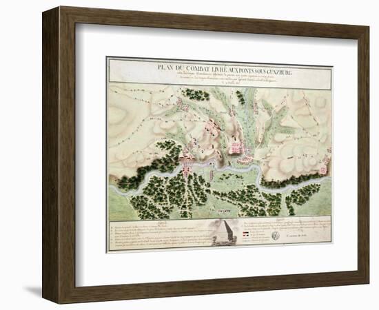 Plan of Events at the Battle of Gunzburg Between Austrian and French Troops in 1805, 1808-null-Framed Giclee Print