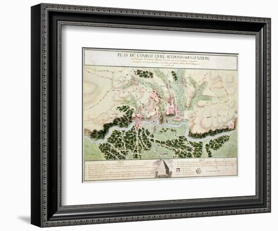 Plan of Events at the Battle of Gunzburg Between Austrian and French Troops in 1805, 1808-null-Framed Giclee Print