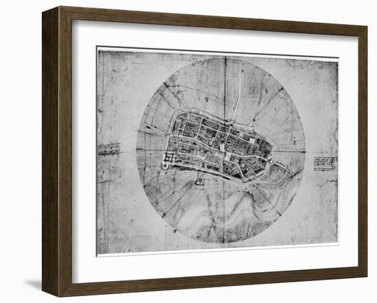 Plan of Imola, Italy, C1502-Leonardo da Vinci-Framed Giclee Print