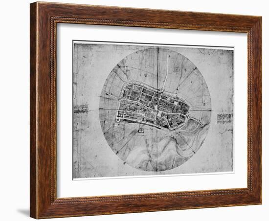 Plan of Imola, Italy, C1502-Leonardo da Vinci-Framed Giclee Print