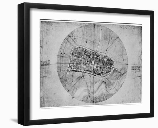 Plan of Imola, Italy, C1502-Leonardo da Vinci-Framed Giclee Print