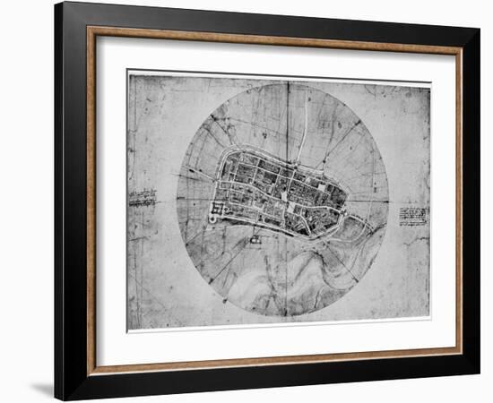 Plan of Imola, Italy, C1502-Leonardo da Vinci-Framed Giclee Print