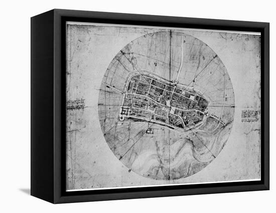 Plan of Imola, Italy, C1502-Leonardo da Vinci-Framed Premier Image Canvas