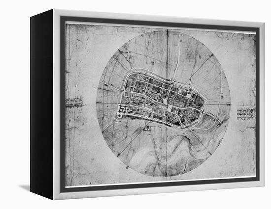 Plan of Imola, Italy, C1502-Leonardo da Vinci-Framed Premier Image Canvas