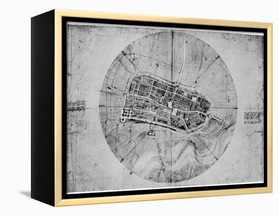 Plan of Imola, Italy, C1502-Leonardo da Vinci-Framed Premier Image Canvas