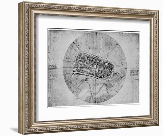 Plan of Imola, Italy, C1502-Leonardo da Vinci-Framed Giclee Print