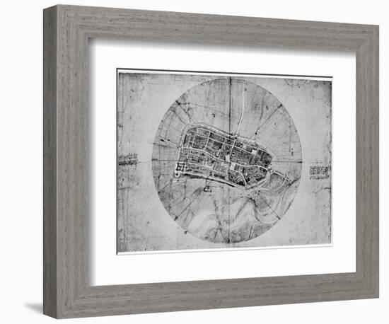 Plan of Imola, Italy, C1502-Leonardo da Vinci-Framed Giclee Print