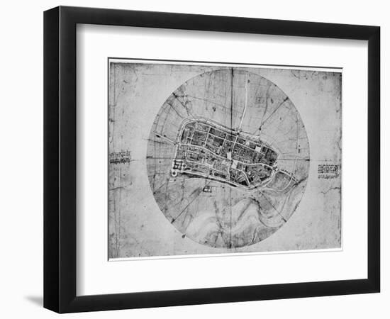 Plan of Imola, Italy, C1502-Leonardo da Vinci-Framed Giclee Print