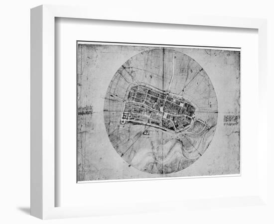 Plan of Imola, Italy, C1502-Leonardo da Vinci-Framed Giclee Print