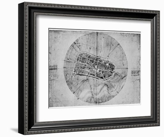 Plan of Imola, Italy, C1502-Leonardo da Vinci-Framed Giclee Print